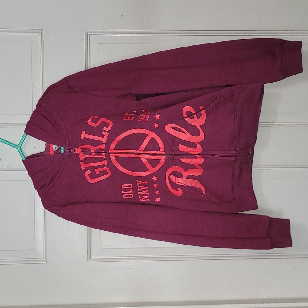 GIRLS Zipper Hoodie // Size 8 // purple